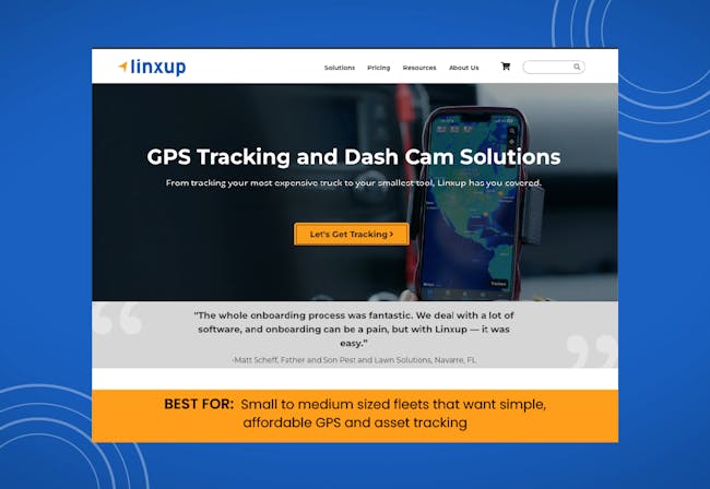 A screenshot of the homepage for Linxup.