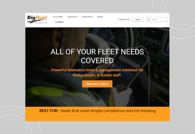 A screenshot of the homepage for BigRoad.