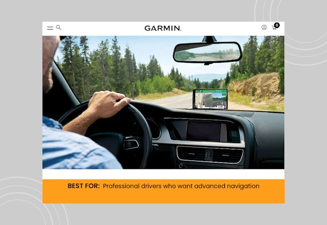 A screenshot of the homepage for Garmin.