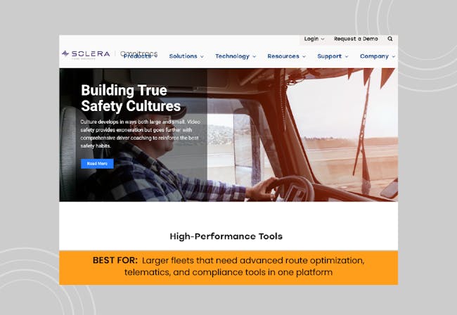 A screenshot of the homepage for Omnitracs.