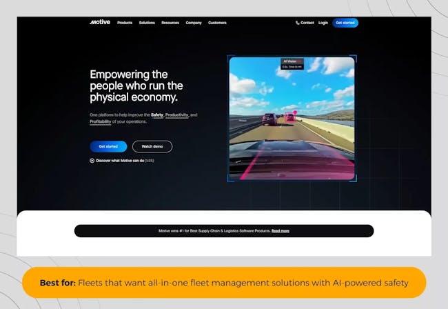 Motive is best for fleets that want all-in-one fleet management solutions with AI-powered safety.