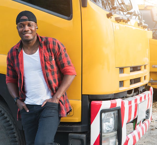 Driver with their GPS tracked vehicle
