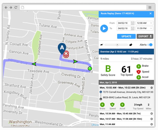 gps tracking route playback